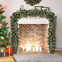 Party Supplies 1.8M Christmas Rattan Garland Decorative Wreath Xmas Artificial Tree Banner Hanging Ornaments Home Stair Pendant
