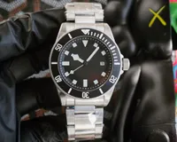 남성 자동 기계 시계를위한 고급 시계 43mm 블랙 블루 레드 다이얼 스테인리스 스틸 스트랩 Montre de Luxe