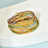Strand ZMZY Cords Rainbow Color Mixed Braid Friendship Bracelets For Women Girls Jewelry Gift DIY Handmade Rope Bangles