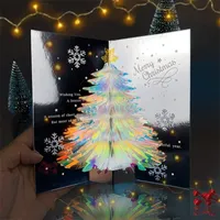 Другая вечеринка для мероприятий поставляет рождественскую елку 3D -всплывающую карту Sparkling Fantasy Greeting Blessing Gift Message 221231