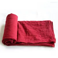 Lenços 180 110 cm de cor sólida lenço de cachecol longo embrulho vintage linho de algodão grande hijab elegant starard en mousseline