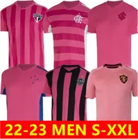 22-23 Camisa Flamengo Atletico Mineiro Outubro Rosa Jerseys Sao Paulo Internacional Cruzeiro Pink Special Shirt Recife Gremio Fluminense October Rose Jersey