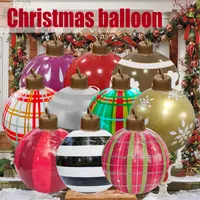 Bola de Navidad inflable de 60 cm PVC Plastic Christmas Tree Baubles Decoración de fiestas al aire libre