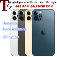 Apple Original iphone Xsmax in 13 pro Max style phone Unlocked with 13promax box&Camera appearance 4G RAM 256GB ROM iOS