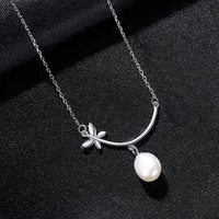 New Freshwater Pearl S925 Silber Schmetterling Anhänger Halskette Frauen Schmuck koreanische Mode zarte Kragenkette Temperament Halskette Accessoires Geschenk