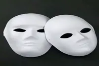 Kağıt hamuru düz beyaz tam yüz maskeleri erkekler için kadınlar boyasız boş diy güzel sanat boyama maskeli balo maskeleri net ağırlık 40g 50pcsl6316258