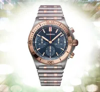 Czyste fabryczne zegarki ze stali nierdzewnej 42 mm kwarc Chronograf Ruch Mężczyzn Lumious Doroczne eksplozje Wysokie logo luksusowe ulepszenie zegar na rękę