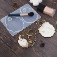 Storage Boxes High Quality DIY Crystal Epoxy Resin Mold Irregular Makeup Tray Disc Agate Mirror Organizer Silicone