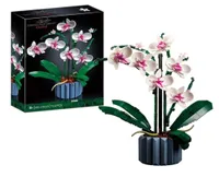 MOC Buket Orkide Blok Çiçek Succulents Saksı Yapı Taşları 10311 Romantik Kit Meclis Binası Oyuncak Kız Hediye 220711290656