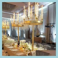 Decoraciones de boda 9 cabezas decoraci￳n de bodas metal candelabra candelabra titular de compromiso de participaci￳n centros de mesa jarrones de flores dhd3k