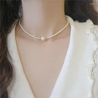 Choker Kpop Perlenketten für Frauen Halskette Blume Anhänger Perlen Boho Schmuck Dekoration 2022 Kragenmädchen Chocker Chocker