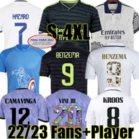 4xl Benzema Finały Koszulki piłkarskie 22/23 Trzecia przedmekwentka koszulka piłkarska Alaba TChouameni Camavinga Modric Valverde Vini Jr Gracz Dragon Version Men Kids Kit