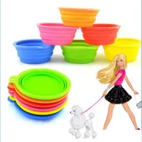 Dog Bowls Feeders Ups 300Pcs Sile Fordable Pet Cat Dog Bowl Folding Collapsible Puppy Doggy Feeder Water Food Container Bowls Drop Dhnbc