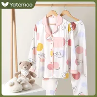 Salón de sueño yatemao verano delgado posparto 6 de mayo 6 embarazada pijamas algodón alimentando mes ropa de hogar de ancianos Juego de ropa T221031