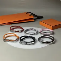 Scarves & Wraps Charm Bracelets luxury designer h charm bracelet Rope leather silver bucket bangles bracelets for jewelry with