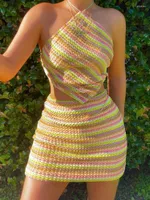 Sukienki robocze Seksowne kolorowe kolorowe kantar 2 -częściowy kombinezon spódnica kobiet backgel backcon 2022 Summer Elegant Party Club Kobieta