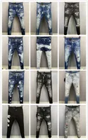 2022 FW 23SS Luxury Brand Designer D2 Men denim Jeans Dsquare broderi byxor mode h￥l byxor herr kl￤der USA storlek 28-38 2