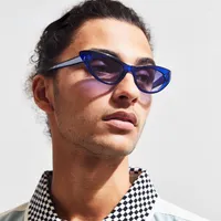 Güneş gözlüğü moda harko markası Avrupa unisex erkekler kedi göz punk tarzı kadın gözlük reçine lens