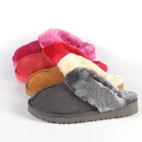 Dzieci Designer Kapcie Slajdy Zimowe sandały wełna wełna ślizgowa