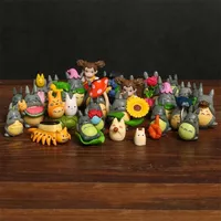 Action Toy -figurer min granne Totoro Kawaii Mini PVC -figurer Brinquedo Pot Decoration Dolls Toys 30PCSSet 221101