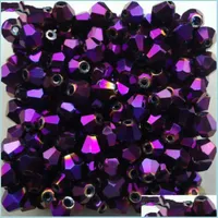 Outra venda nova roxa 100pcs 4mm Be Austria Crystal Beads Charm Glass Spacer Loose Scied para jóias DIY Fazendo entrega de gota 2022 FI DHGJ7