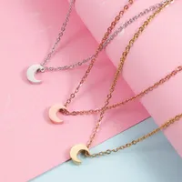 Naszyjniki wisiorek Fnixtar 10pcs lustro polerowane kulki księżycowe łańcuch kabli ze stali nierdzewnej dla damskiej biżuterii mody 2022