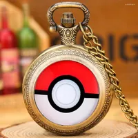 Pocket Uhren Retro Bronze Go Cosplay Anime Clock M￤nner Quarz Uhr Anh￤nger Spiel Monster Halskette Kette Schmuck f￼r Fans
