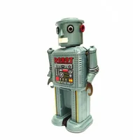 Novelty Games Adult Collection Retro Wind up toy Metal Tin moving Arms swing alien robot Mechanical Clockwork toy figures kids gif3878733