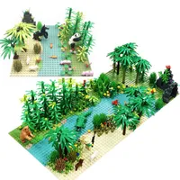 Blocks Rain Forest Plants Base Plate City Building Blocks for Children Xmas Birthday Gifts Compatible Bricks with Baseplate T221101