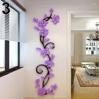 Autocollants muraux 3D DIY Vase Flower Tree amovible Art Decal Mural Home Decor for Bedroom Decoration