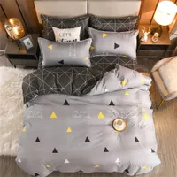 Bettwäsche -Sets Evich Modernes grau gedrucktes Dreiecksets für Home 3PCS Quilt Cover und Fall in voller Größe Textil L221025
