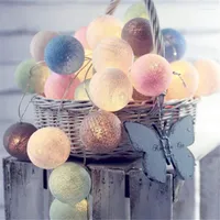 Str￤ngar 40 LED Cotton Ball Garland String Lights Christmas Fairy Lighting For Outdoor Holiday Wedding Xmas Party Home Decoration