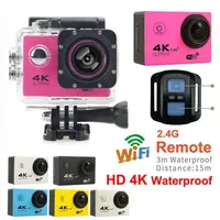 4KスポーツカメラHD 1080pアクションカメラヘルメットカメラ防水スポーツDV自転車スケートレコーディングカムコード2 4GリモートコントロールJ292W