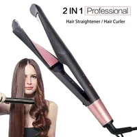 Hair Curlers Straighteners Curler and Straightener 2 in 1 Multifunction Straightening Iron Tourmaline Ceramic Curling Salon Styling Tools W221101