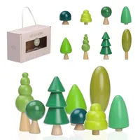 Bloques 1set Baby Wooden Trees Toys Set Green Building Boy Girl Creative Apilando Balance Balance Game Educational 221101
