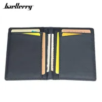 Baellerry Brand 100 ٪ Cow Leather Leather Small Card Wallet Men Solid Disual Id Case Purse Male Holder Holders3196