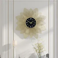 Zegary ścienne Stylowy zegar nowoczesny design duży rozmiar duży metal 3D Golden Silent RelOJ Despertador Dekoracja domowa