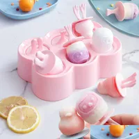 Ice Cream Tools Cream Sile Molds Popsicle With Lid Diy Mold Ice Cube Maker Candy Bar Pop Mod Kitchen Accessories 220610 Drop Deliver Dhkcs
