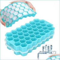 Ice Cream Tools Silikolove Honeycomb Trays With Removable Lids Silica Gel Ice Cube Mold A 220610 Drop Delivery 2022 Home Garden Kitc Dhcsi
