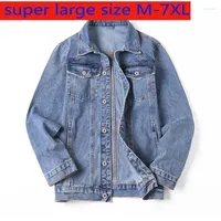 Herrenjacken 2022 Mode Super Large Men Spring Light Jeans Jacke Casual Single Breasted Coats Plus Size MLXL2XL3XL4XL5XL6XL7XL