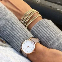 Armbandsur SimpleWomen Watches Ladies Casual Leather Business Quartz Watch Female Clock Basic