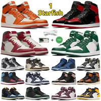 Jumpman 1 1s Mens Basketball Shoes StarFish Lost Found Bred Patent Gorge Green UNC Blue Bordeaux Dark Mocha Chicago Men Women Trainers Sports Sneakers Sneaker 36-47