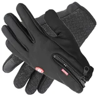 5本の指の手袋風車用手袋防止防止防止温かいタッチスクリーングローブ通気性冬の男性女性ブラックジッパーグローブ
