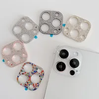 Diamond Gliter Camera Lens Protective Cover protectors For iPhone 14 13 12 11 Pro Max bing bling Metal Frame Protectors