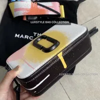 Luxury High Quality Marc's Jacob Designer Bags Leather Handbag Ready Stock Snapshot Spray Paint Crossbody Camera Bag Colourful Rainbow
