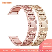 Women Smart Straps متوافقة مع Apple Watch Band 45mm 44mm 40mm 41mm Glitter Sparkly Wristband Bracelet Bling Diamond Strap لـ IWatch SE Series 8 7 6 5 4 3 Watchband