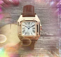 Luxusliebhaber Frauen Square Roman Uhren Armband Quarz Bewegung Beliebter Lederg￼rtel Gute Mineralverst￤rkte Glas Tankserie Einfache Mode Uhren Geschenk