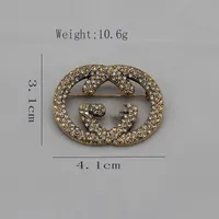 Luxury Women Men Designer Brand Letter Broches 18k Gold Insoled Crystal Jewelry Broche Charm Pin G-letter Marry Christmas Party Gift Accessorie