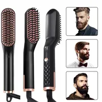 Hair Curlers Straighteners Brush Men Beard Hot Comb Smoothing Straightening Curling Iron Electric brush Women Style W221101
