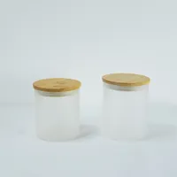 6 uncji 10 unz sublimacja szklana szklana świeca kubek z bambusa pokrywka herbata światła kubek świecy zapach Krótkie proste okulary kubki do przenoszenia ciepła